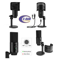 Micrófono Condensador Fifine Negro USB-C/A K683B