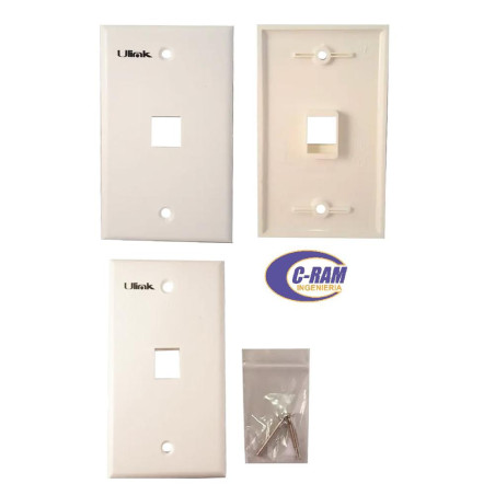 Placa Frontal Simple Tipo 120 Blanca Ulink