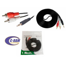 Cable de Audio 3 5mm a 2 RCA de 1 5mts Ulink