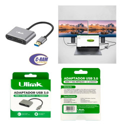 Adaptador Usb 3 0 a Hdmi   VGA Aluminio Ulink