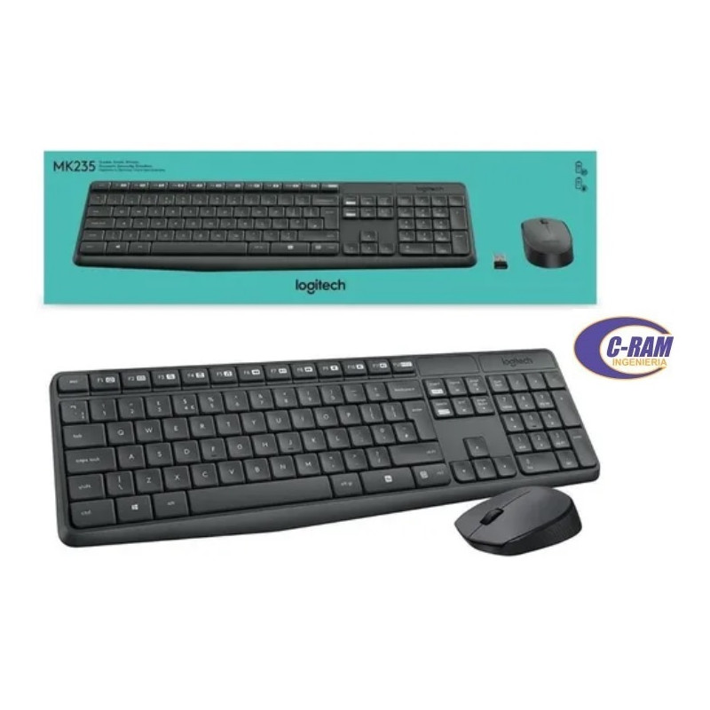 Kit Teclado y Mouse Inalámbrico Logitech Mk235
