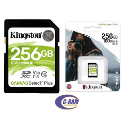 Micro SD Canvas Select Plus 256GB 100mb/s Kingston