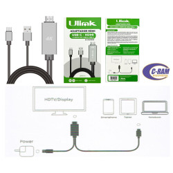Adaptador USB-C a HDMI 4K 1 8Mts Cable Carga USB  