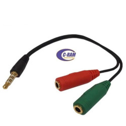 Adaptador Audio 3 5mm Macho a Micrófono y Audífono