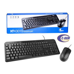 Kit Alambrico Xtech Teclado  Mouse USB Negro