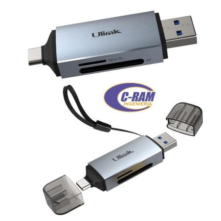Lector Memoria Dual USB-A/C a Tarjetas SD/Micro SD