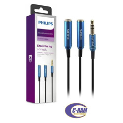 Cable Audio 3 5mm Macho a 2 Salidas 3 5mm Hembra 