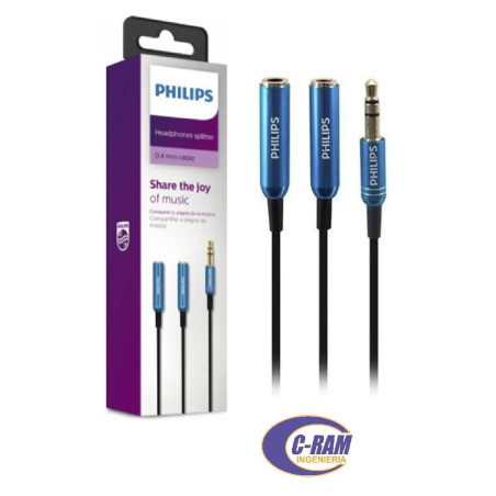 Cable Audio 3 5mm Macho a 2 Salidas 3 5mm Hembra 