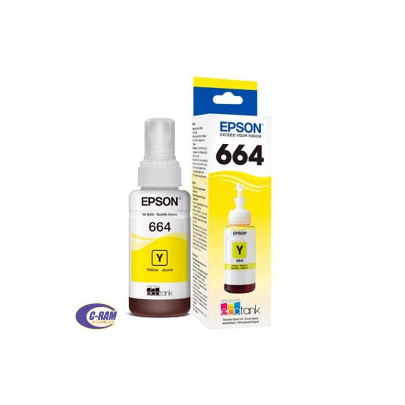 Botella de Tinta T664 Yellow 70Ml EPSON Original 