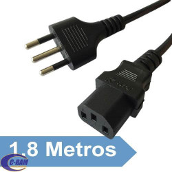 Cable de Poder PC Macho Hembra 220V de 1 8Mt DM