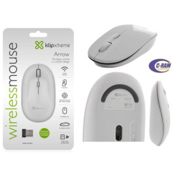 Mouse Inalámbrico 2 4GHz  1600DPI  4 Botones  Blan