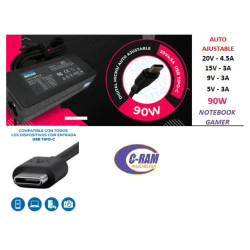 Cargador  Salida USB-C 20V-4 5A 90W Ajustable DM