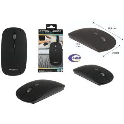 Mouse Inalámbrico 2 4 Ghz Optico Negro Vivitar