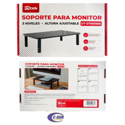 Soporte Para Monitor Ajustable  3 Niveles  Utek