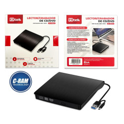 Grabador Lector Externo Dvd/Cd  USB-A y USB-C 3 0