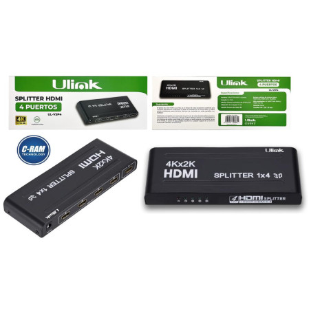 Splitter Hdmi 1x4 Resolución 4K Video 3D Ulink