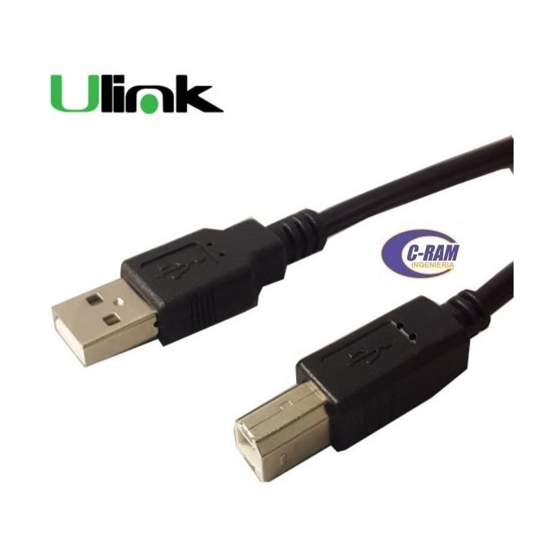 Cable USB 2 0 A-B para impresora 1 8 mts Ulink
