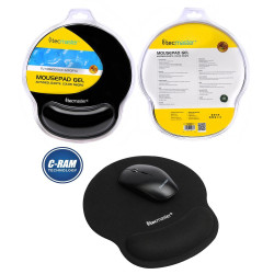 Mouse Pad Gel Tela Antideslizante Negro Tecmaster