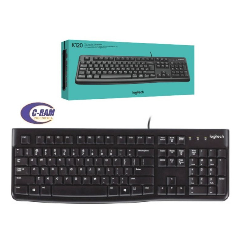 Teclado Logitech Alambrico USB K120 Negro