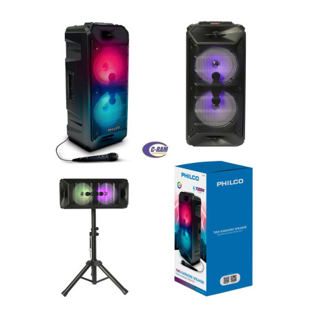Parlante Karaoke Bt Doble 6 5 Pulgada 760Bk Philco