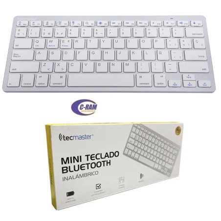 Mini Teclado Inalámbrico Bluetooth Silver Tecmaste