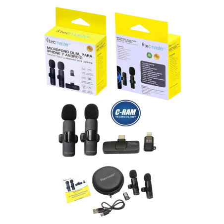 Micrófono Dual Para Iphone y Android Tecmaster