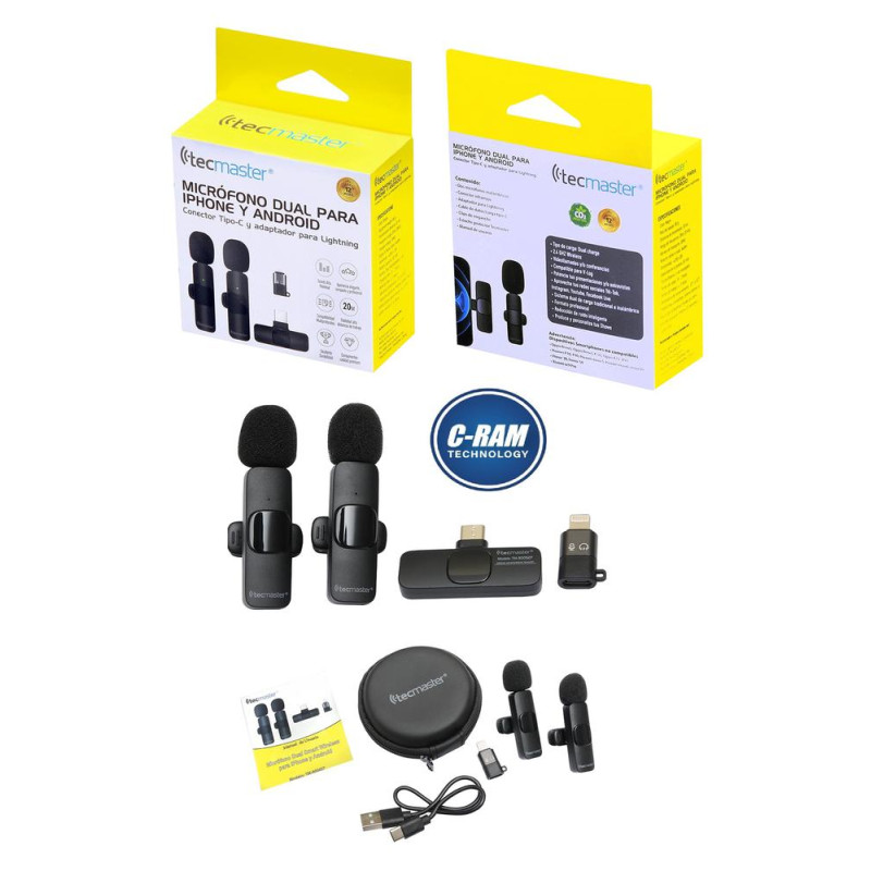 Micrófono Dual Para Iphone y Android Tecmaster