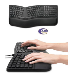 Teclado Ergonómico Pro Fit Alambrico Negro        