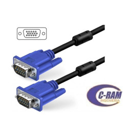 Cable VGA 1 5Mts M/M con Filtro Conector Azul