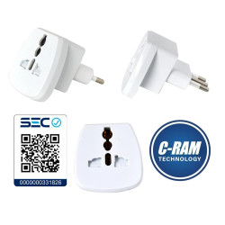 Adaptador de Enchufe Universal 2P T 10A 250V