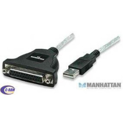 Cable USB a Paralelo  USB a DB25  1 8Mts Manhattan