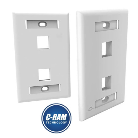 Face Plate de 2 Puestos RJ45 Blanco Furukawa
