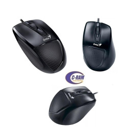 Mouse Optimo Alámbrico USB Negro Ergonomico 1000DP