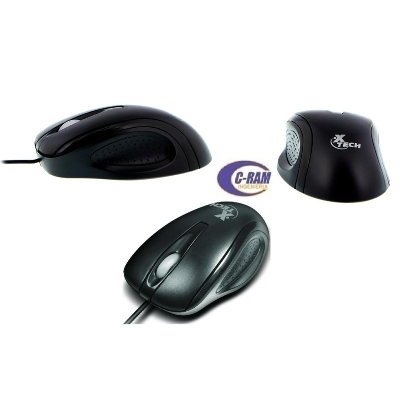 Mouse 3D USB con cable de 3 Botones Xtech