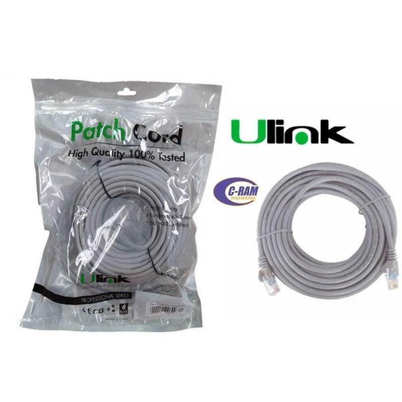 Cable Patch Cat6 Certificado 2mts Gris Ulink 