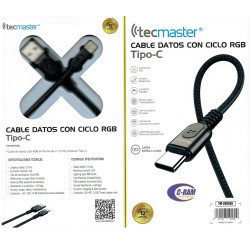 Cable de Datos/Carga RGB de USB-A a USB-C       