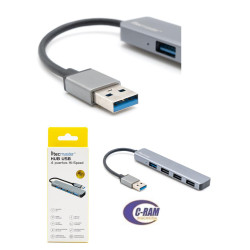 Hub de 4 Puertos  1 USB 3 0 y 3 USB 2 0 Tecmaster