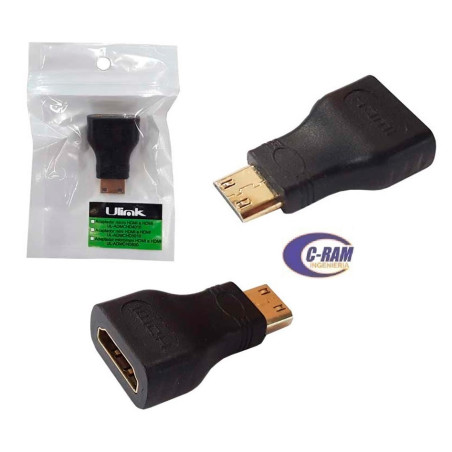 Adaptador Mini HDMI 1080p Macho a HDMI Hembra
