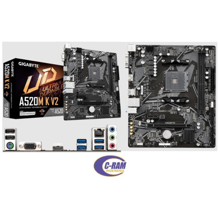 Placa Madre M/B A520M K Socket AM4  Para CPU Ryzen