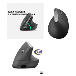 Mouse Ergonómico recargable Bluetooth MX Logitech