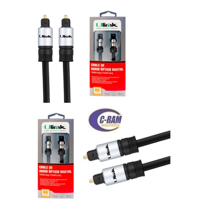 Cable de audio Toslink a Toslink  M-M  1 8Mts 