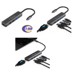 Adaptador Hub USB C A 5 en 1 3USB  1 HDMI Ulink