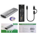 Cofre Porta Disco Duro De USB-C A NVME NGFF M 2