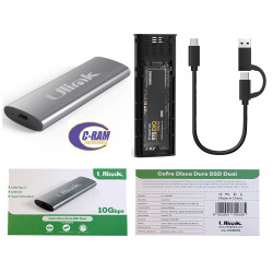 Cofre Porta Disco Duro De USB-C A NVME NGFF M 2