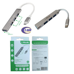 Hub USB-C a 4 Puertos 1xUSB 3 0   3xUSB 2 0 Ulink