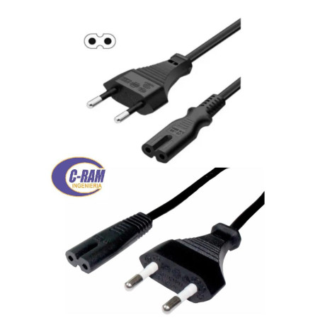 Cable de Poder Tipo 8 M/H 1 5Mts  Enchufe Nacional