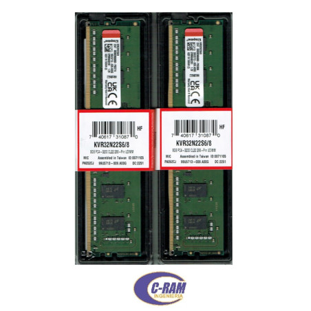 Memoria Ram 8GB DDR4-3200 UDIMM PC Kingston