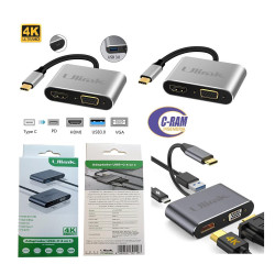 Adaptador Hub USB C a 4 en 1 Ulink