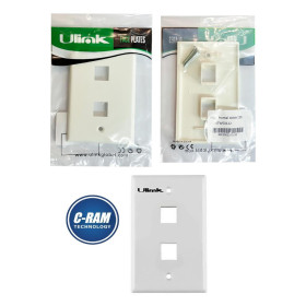 Face Plate Frontal de 2 Puestos Blanco Ulink  