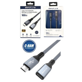 Cable Extensión USB-C 1 8Mts 100W 20GB 4K